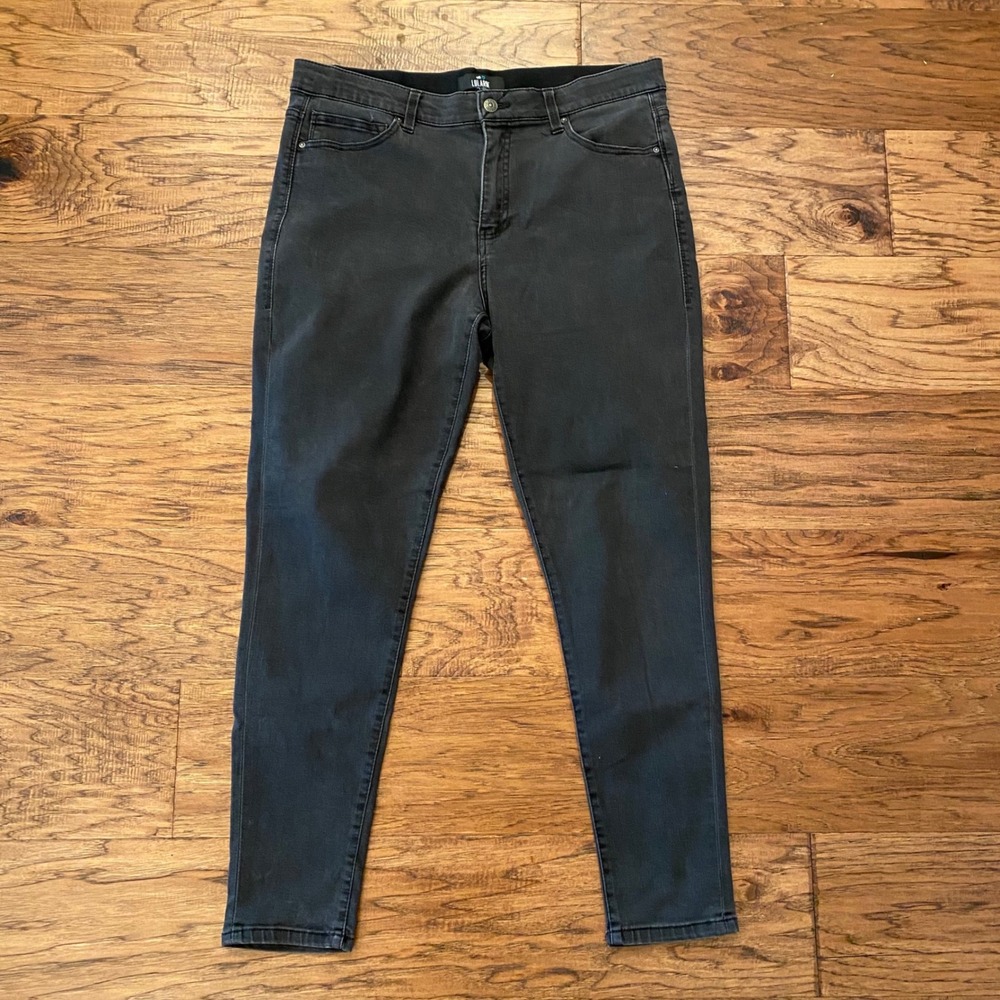 LuLaRoe Skinny Jeans Women 32 Black Faded Denim Stretch Elastic Waist